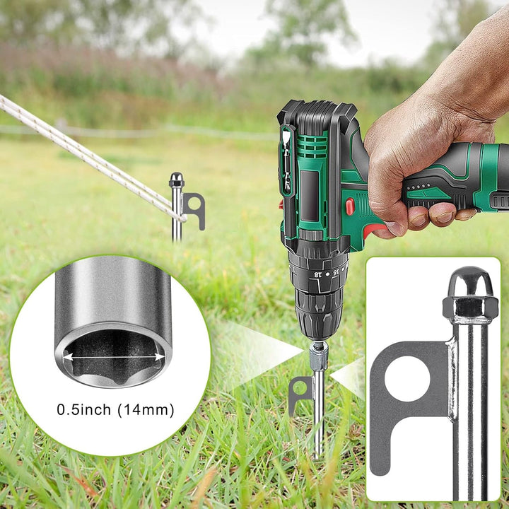 30,5 cm Bodenanker, 4 Stück robuste Zeltheringe, wiederverwendbar, für Campingzelte, Trampoline, Sch