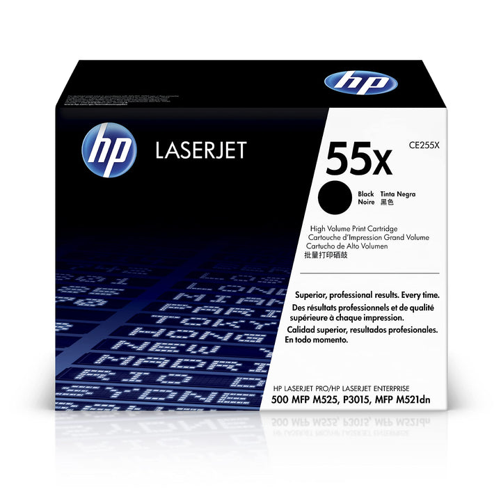 HP 55X (CE255X) Schwarz Original Toner mit hoher Reichweite für HP Laserjet Enterprise P3015, M525,