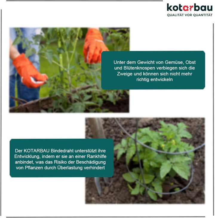 KOTARBAU® Gartendraht 0,8 mm 100m Pflanzendraht Basteldraht Bindedraht Spanndraht Zaundraht zum Bind