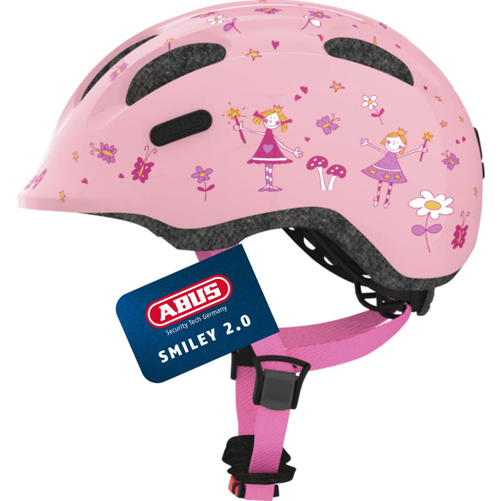 ABUS Kinderhelm Smiley 2.0 - Robuster Fahrradhelm für Mädchen und Jungs M (50-55 cm) rose princess,