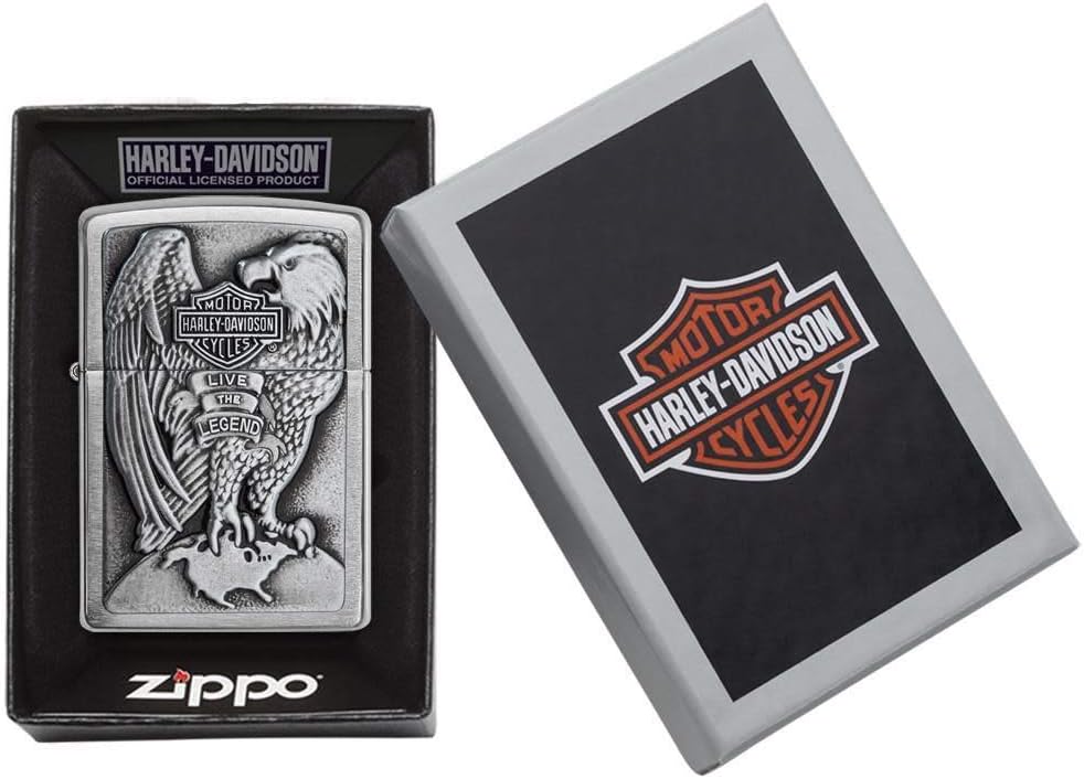 Zippo 2000083 Harley Davidson - Made in USA - Eagle & Globe - Chrome brushed