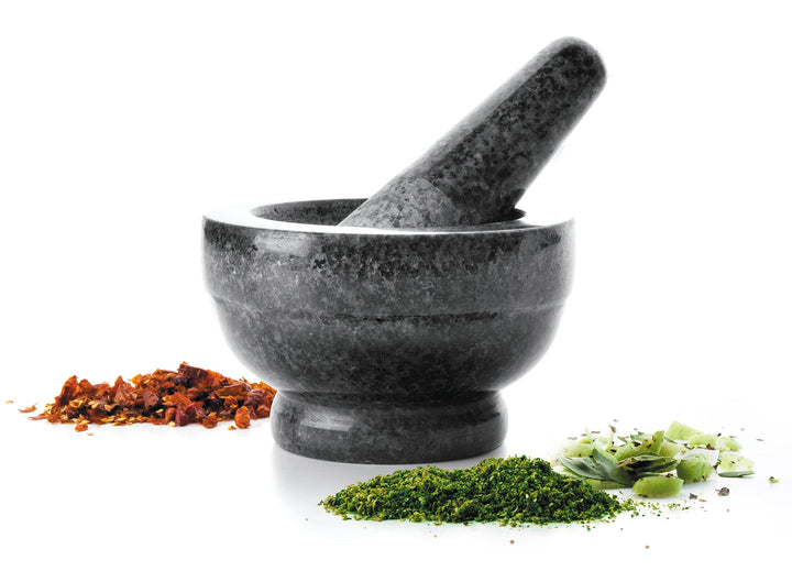 LACOR 60512 Mörser Und Stampfe Der Granit, Stein, grau, 12 x 12 x 8 cm, 12 x 12 x 8 cm