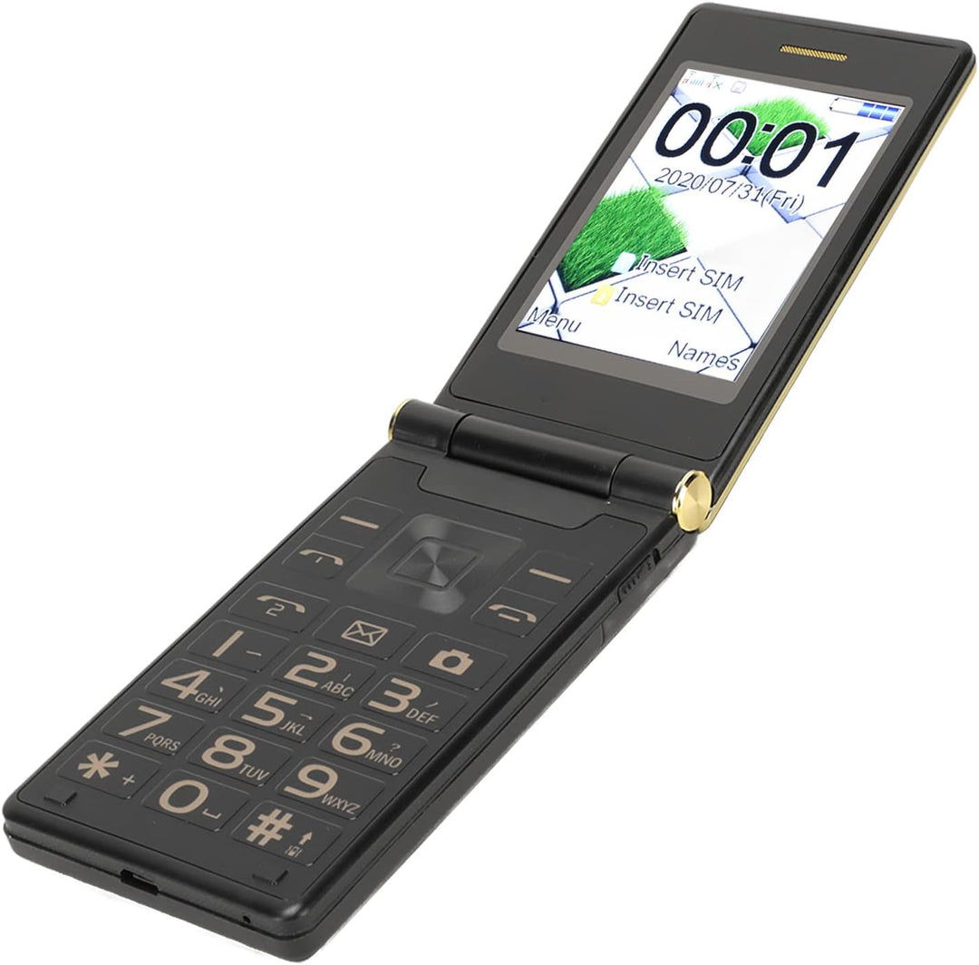 2G Entsperrtes Senioren-Flip-Handy, 2,8-Zoll-Grossbild-Flip-Handy mit SOS-Taste, 5900-mAh-Akku, Dual