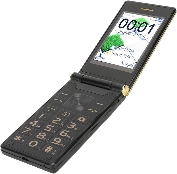 2G Entsperrtes Senioren-Flip-Handy, 2,8-Zoll-Grossbild-Flip-Handy mit SOS-Taste, 5900-mAh-Akku, Dual