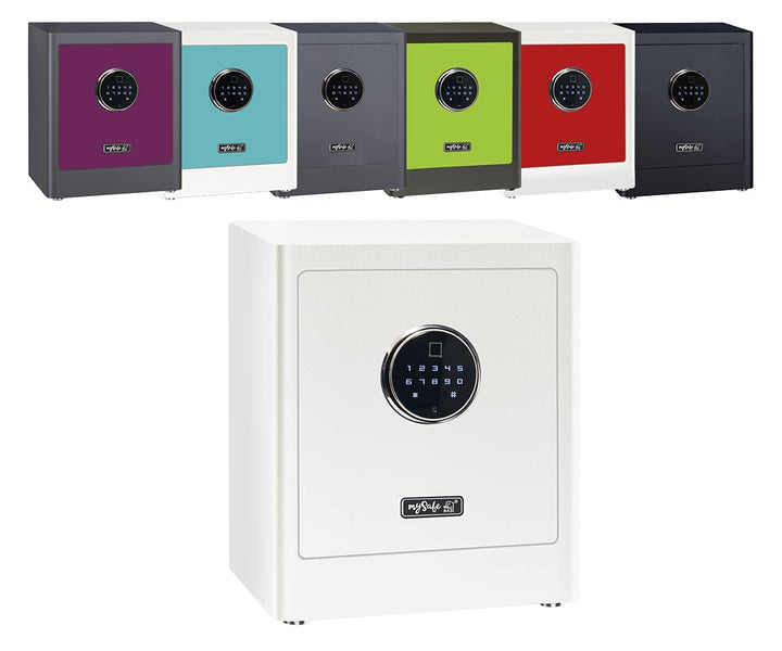 mySafe Premium 350 | elektronischer Schrank-Tresor | Zahlencode & Fingerscan | modernes Design | hoh