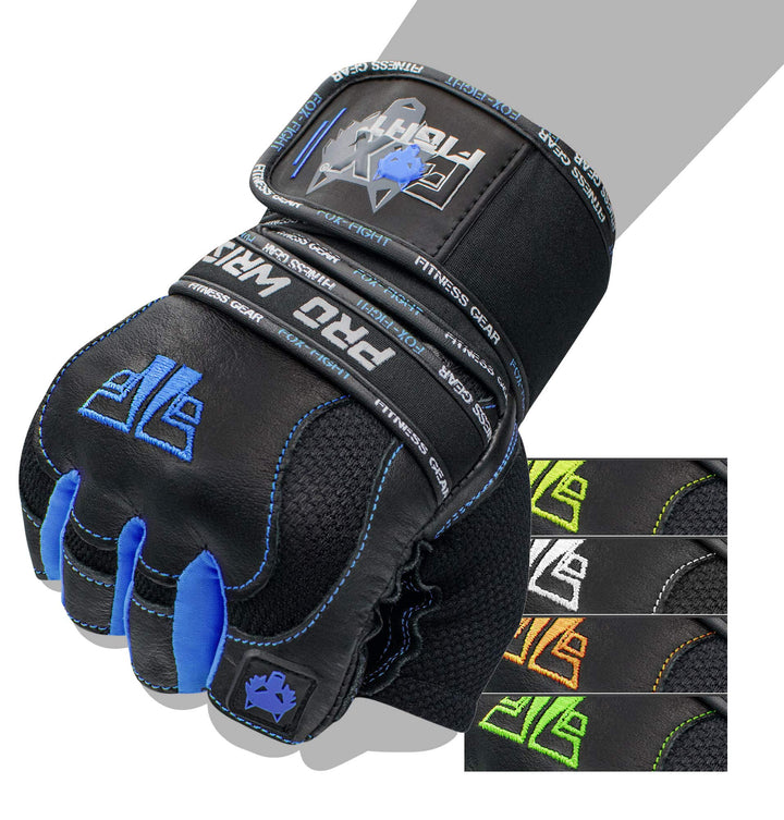 FOX-FIGHT Fitnesshandschuhe Trainingshandschuhe Kraftsport Damen Herren Leder Handschuhe Bodybuildin