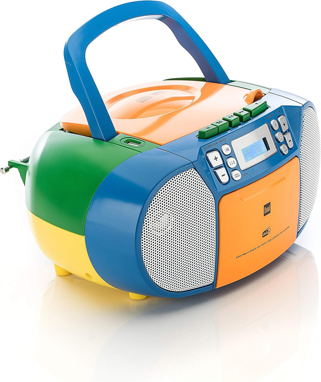 Dual DAB-P 210 Kassettenradio mit CD - DAB(+)/UKW-Radio Bunt, Bunt