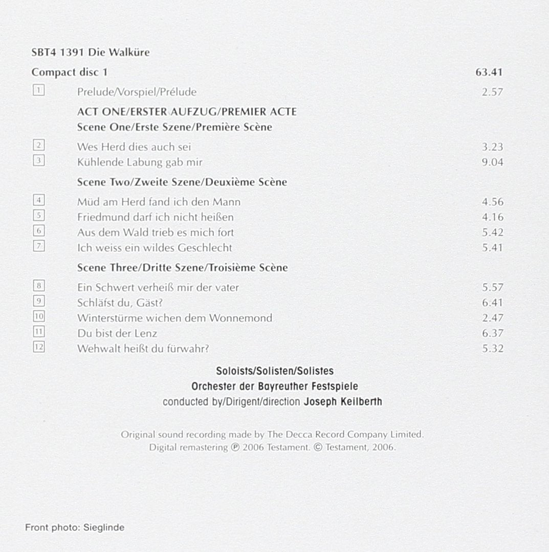 Die Walküre (Bayreuth 1955), Audio-CD