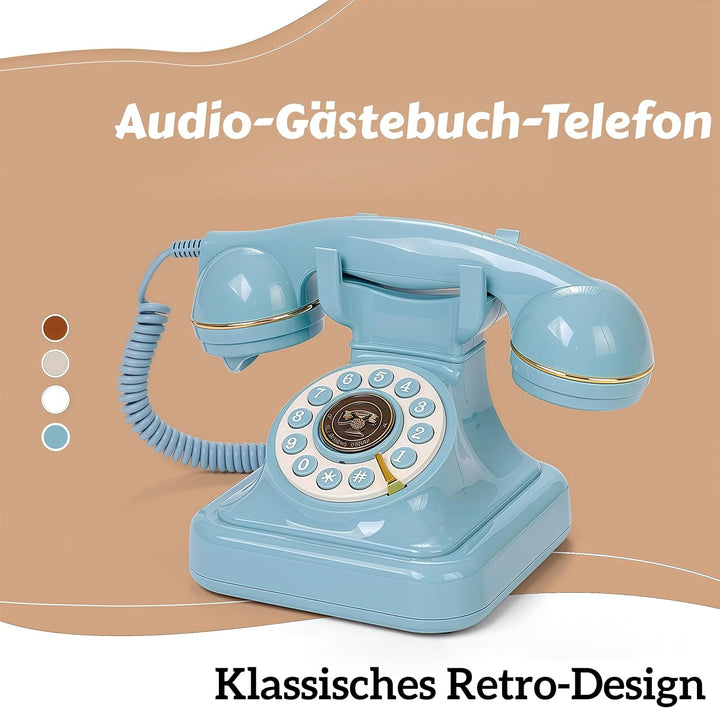 RetroVox Audio Gästebuch – Hochzeits-Telefon-Gästebuch: Einfach zu bedienen und Macht Spass (A Blau)