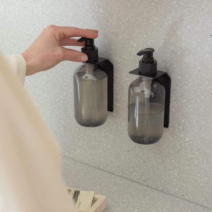 YOUS® Premium Seifenspender mit Halterung aus Metall Soap Opera(Tor) Plus inklusive Flaschen (Verkeh