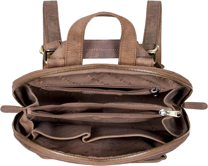 STILORD 'Skyler' Tasche Rucksack Leder 2 in 1 Rucksacktasche Umhängetasche Vintage Daypack Reiseruck