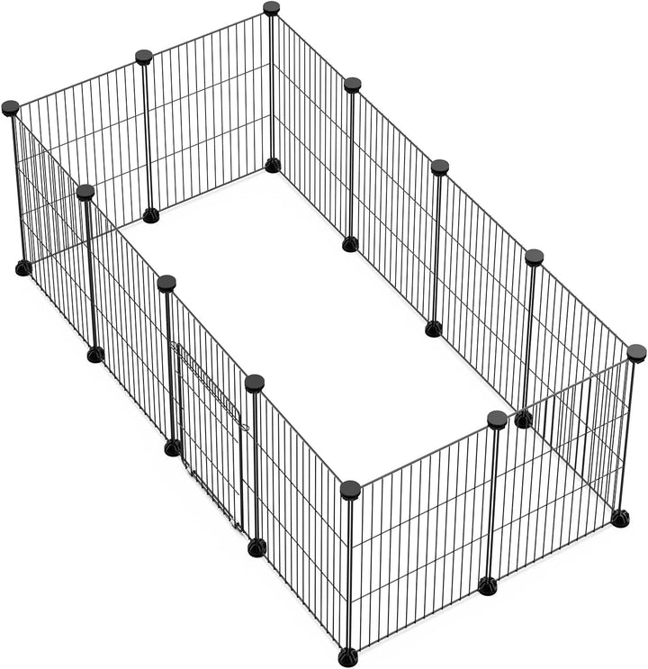 LANGXUN Schwarz FreigehegeInnengehege aus Metall Kleintierauslauf Kleintiergehege Kleintierk?fig f¨¹
