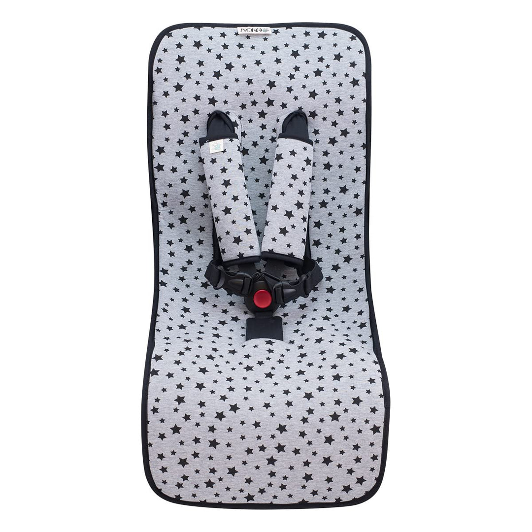 JYOKO KIDS Sitzauflage Universal für Kinderwagen + Gurtpolster Hergestellt aus Baumwollstoff + Schau