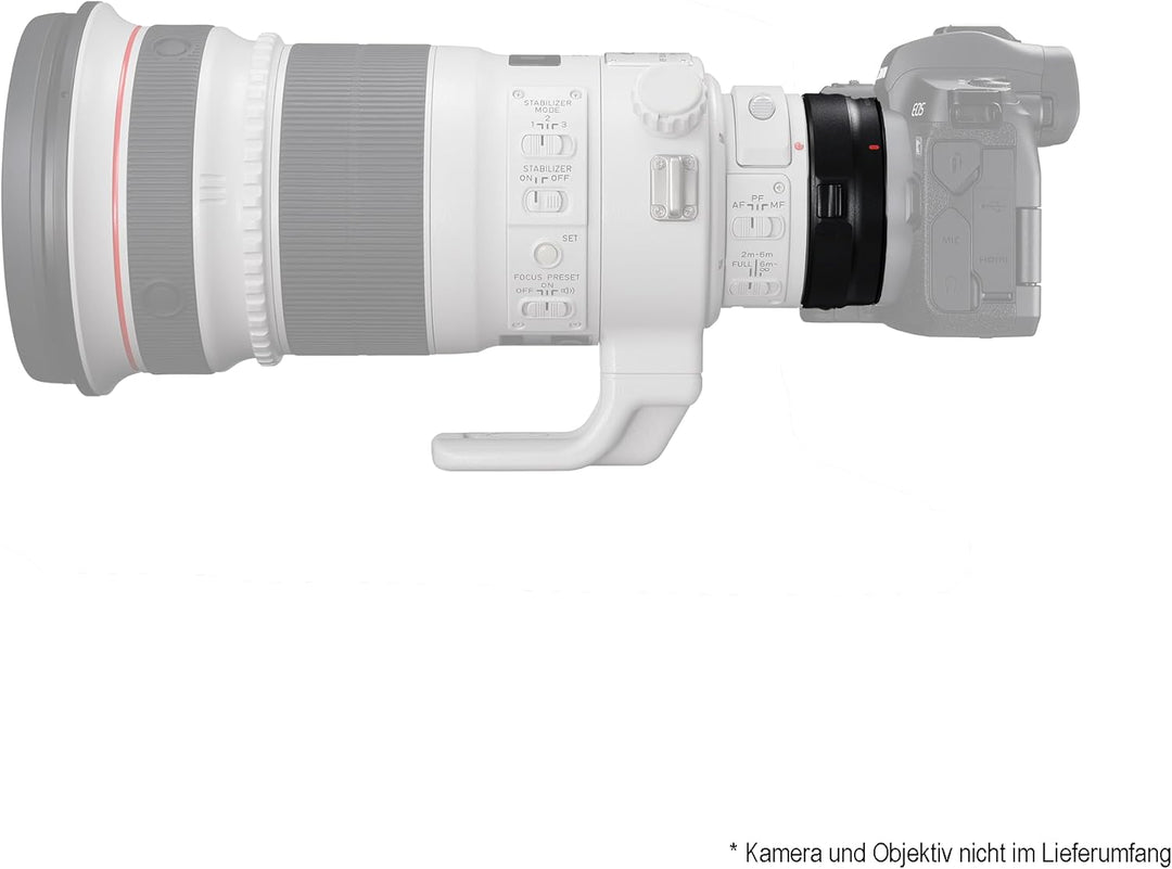 Canon Bajonettadapter EF-EOS R für EOS R Systemkameras kompatibel mit EF und EF-S Objektiven Schwarz