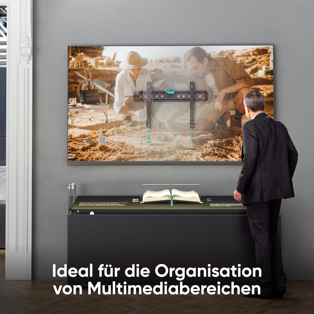 ONKRON TV Wandhalterung flach für 43-85 Zoll Bildschirm bis 68 kg, Ultra Slim Wandhalterung Fernsehe