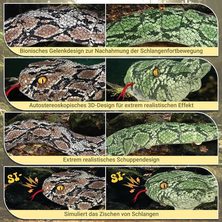 Ferngesteuerte Schlange, 64cm RC Ferngesteuert Pythonschlange, Schlange Spielzeug Elektrisch Land un
