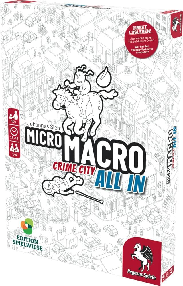 Pegasus/Spielwiese 59062G MicroMacro: Crime City 3 – All In (Edition Spielwiese), Schwarz-weiss-metr