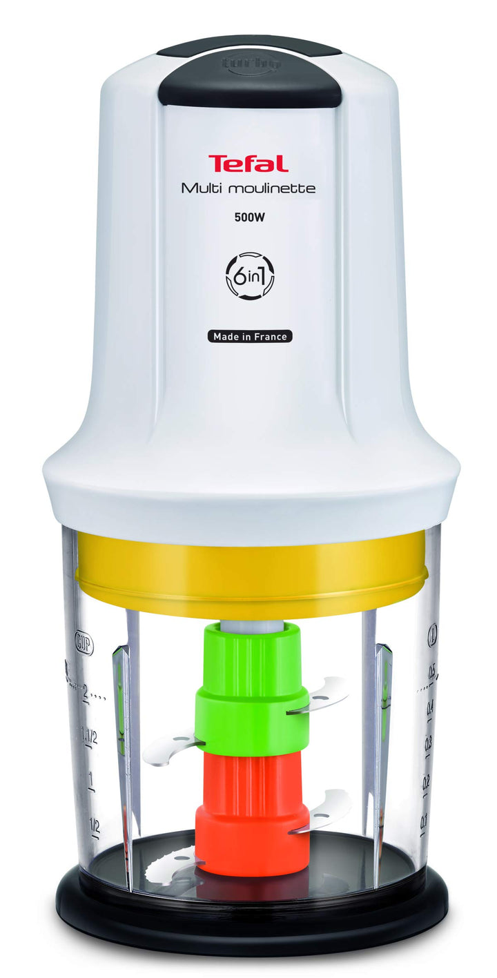 Tefal MQ7231 Elektrischer Lebensmittelzerkleinerer 0,5 l, schwarz, transparent, weiss, 500 W - Elekt