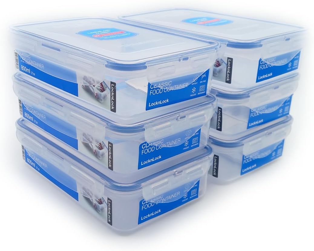 Lock & Lock Frischhaltedosen, luftdicht, rechteckig, ca. 770 ml, 6 Stück 1, 1