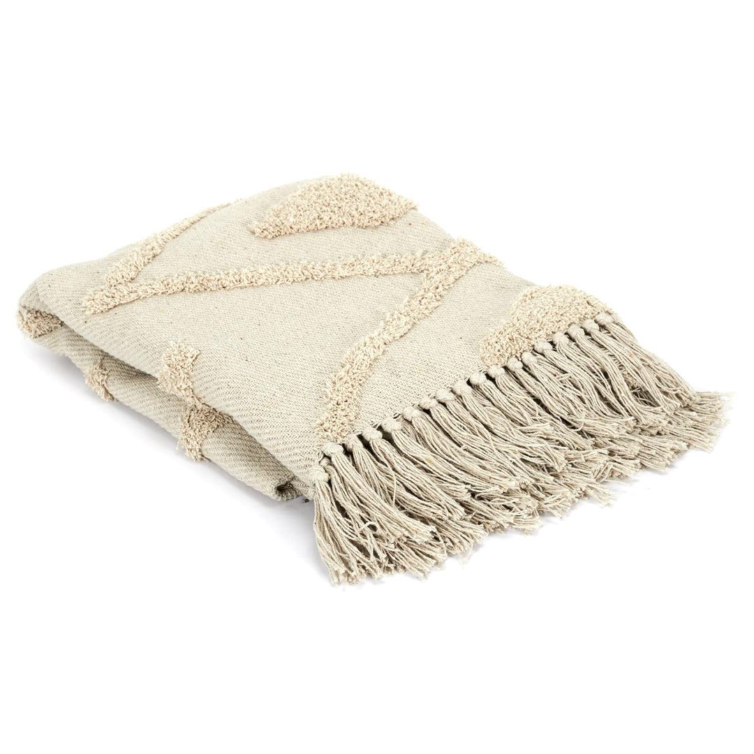 HOME DECO FACTORY - TX9134 – Decke Ethno-Relief Raute Ecru 120 x 150 cm