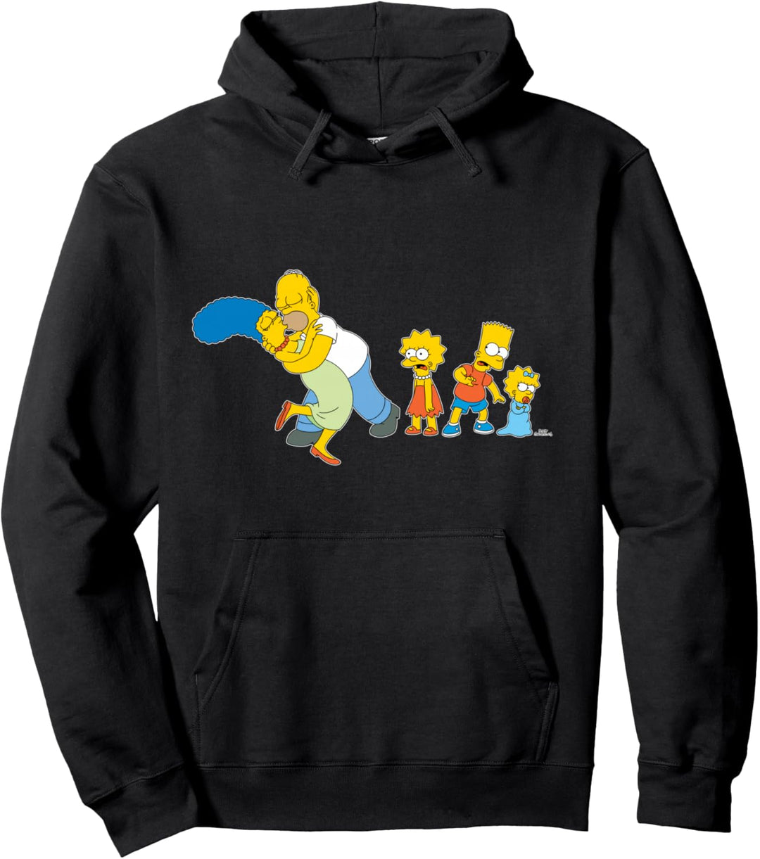 The Simpsons Marge Homer Bart Lisa Maggie Kiss Pullover Hoodie