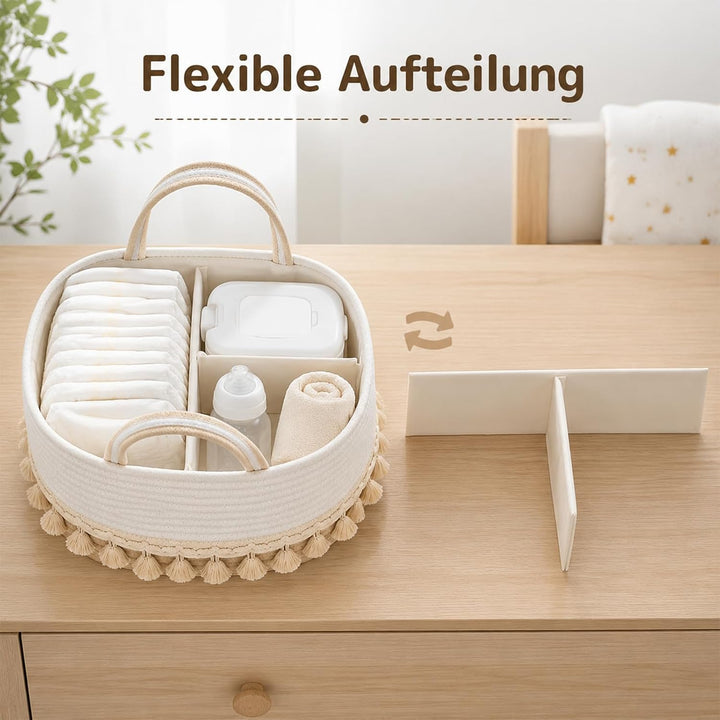 Wickelorganizer, Wickeltisch Organizer mit Herausnehmbaren Trennwänden, Tragbares Wickeltasche Organ