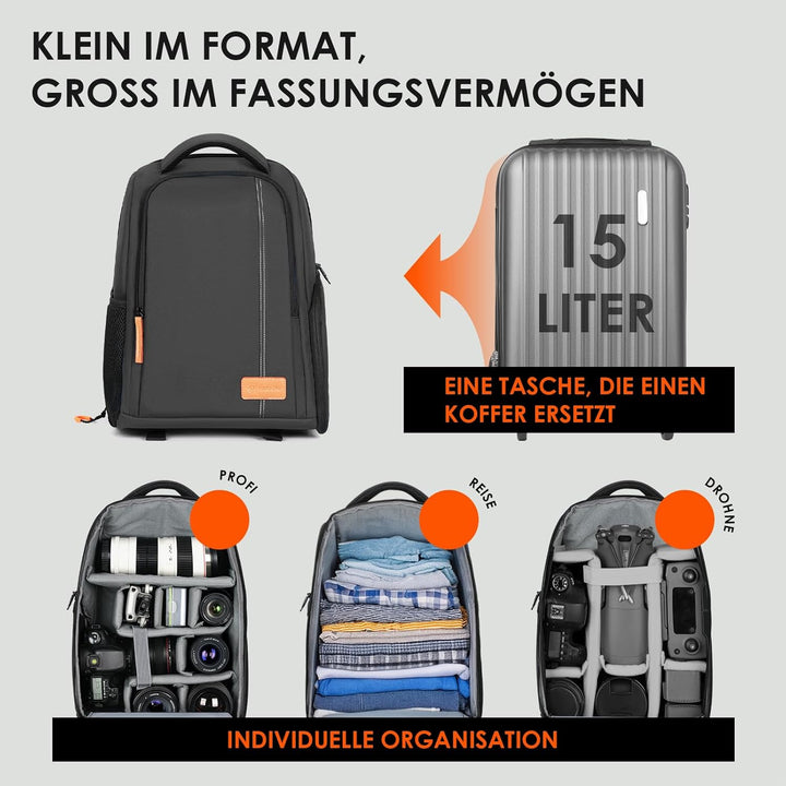 TARION Kamerarucksack Spiegelreflex Fotorucksack Wasserdicht | Leicht und Kompakt | Klein DSLR Rucks