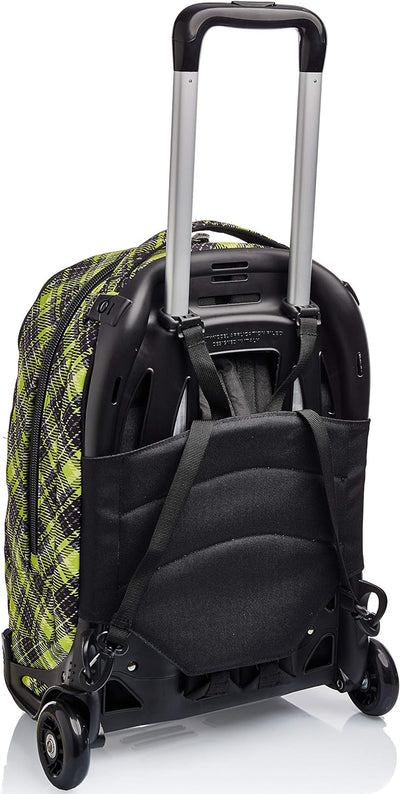 TROLLEY NEW TECH INVICTA TARTAN Rucksack mit Trolleyfunktion, 3 in 1, Schulranzen mit Rollen, Abnehm