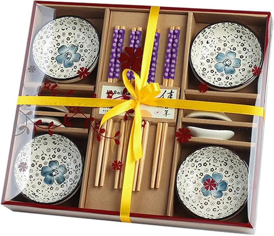 Dätenky Sushi Set, Keramikbesteck Set Sushi Geschirr für Vier Personen Teller Essstäbchen Essstäbche