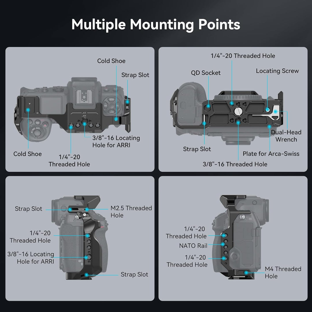 SMALLRIG Z8 Camera Cage für Nikon Z 8, Verdrehsicheres Design, Video-Vlog-Vollkäfig aus Aluminiumleg