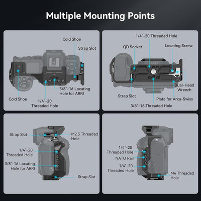 SMALLRIG Z8 Camera Cage für Nikon Z 8, Verdrehsicheres Design, Video-Vlog-Vollkäfig aus Aluminiumleg