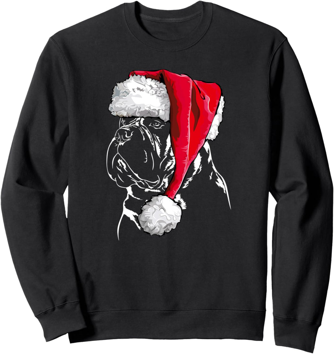 Lustiger Bullmastiff Weihnachtsmann Weihnachten Hunde Sweatshirt