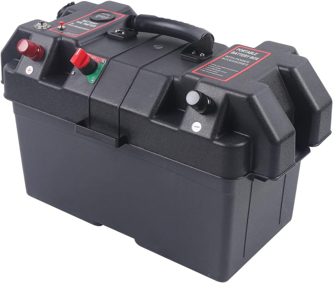 Akku Batteriebox Aufbewahrung Batterie Box mit Doppel-USB-Anschluss, Echtzeitüberwachung, für Marine