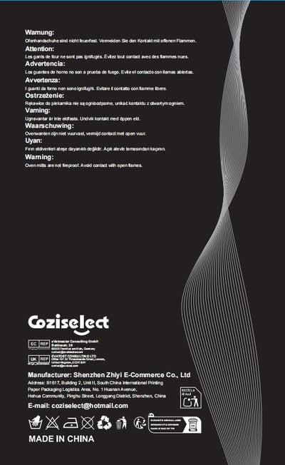 Coziselect Ofenhandschuhe, Hitzebeständige Topfhandschuhe und Topflappen Set, Silikon Anti-Rutsch De