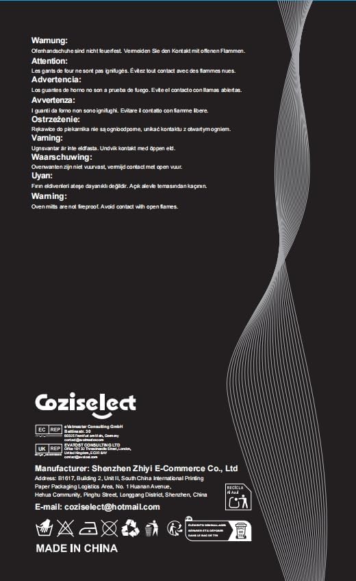 Coziselect Ofenhandschuhe, Hitzebeständige Topfhandschuhe und Topflappen Set, Silikon Anti-Rutsch De