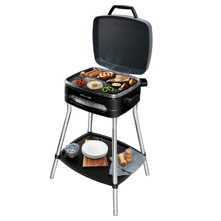 Cecotec PerfectCountry BBQ Elektrischer Grill. Mit Gerätefüssen, Klappbarer Deckel und Schale, RockS
