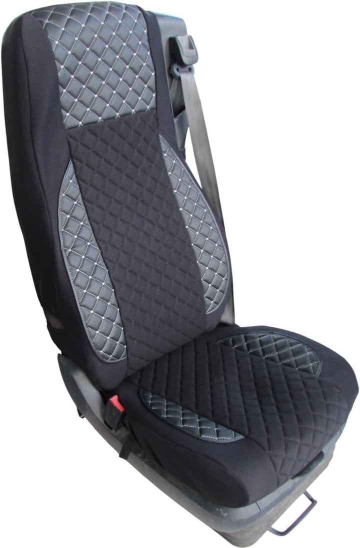 LKW-Sitzbezüge passend für DAF XG XF CF 106 Euro 6 mit 1 pneumatischem Sitz, Velours-Öko-Leder mit g