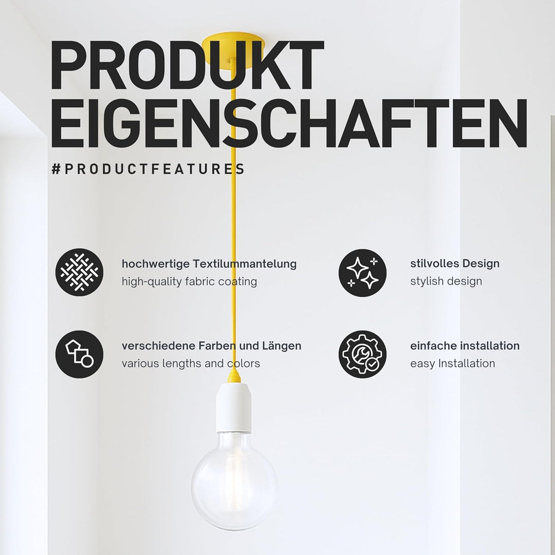 smartect Textilkabel Schwarz, 50 Meter Vintage Lampenkabel Stoff, 3-Adrig (3 x 0.75 mm²) Stromkabel