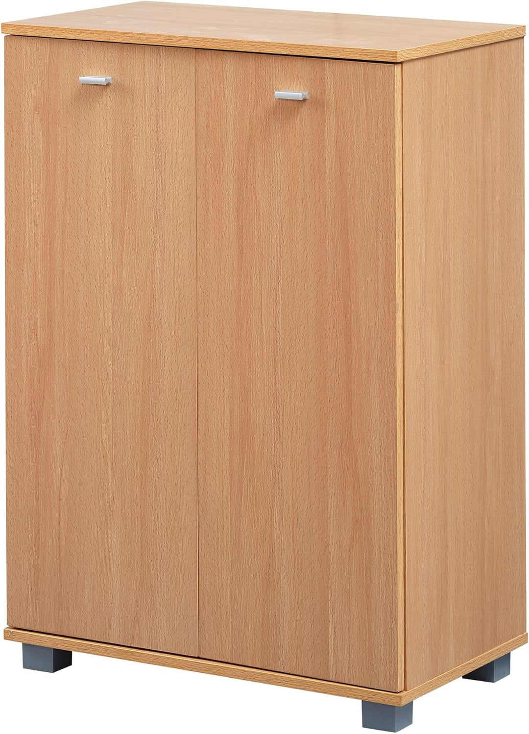 Wohnling Design Schuhschrank Nimes modern Holz Buche 12 Paar Schuhe 4 Fächer 2 Türen, Schuhregal 60