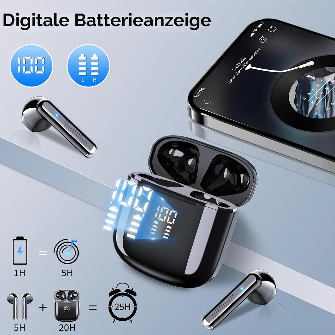 OYIB Bluetooth Kopfhörer, 2024 In Ear Kopfhörer Kabellos Bluetooth 5.3 Kopfhörer mit ENC Mic, 25 Std
