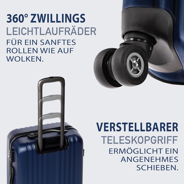 FERGÉ Kofferset 3 teilig Hartschale erweiterbar Toulouse Reisekoffer Trolley-Set (Handgepäck, L, XL)