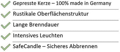 Rustikale Stumpenkerzen – Wachskerzen/Rustickerzen/Adventskerzen Weihnachten (Green Festive-Mix, Kle