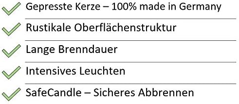 Rustikale Stumpenkerzen – 12 Stück - Wachskerzen/Rustickerzen/Adventskerzen Weihnachten (Midnight Co