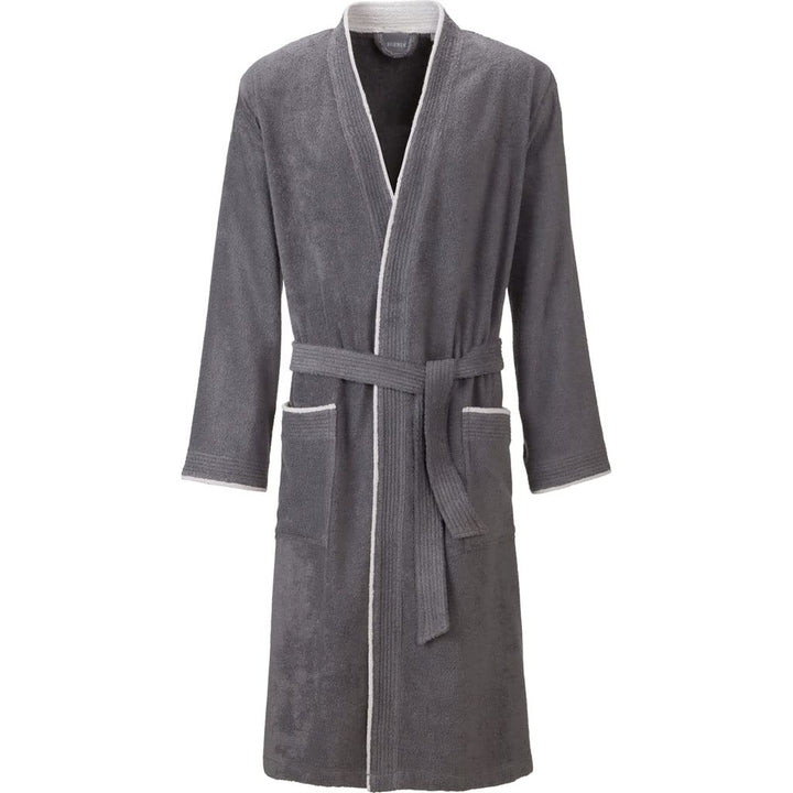 Egeria Nico graphit Herren Kimono Bademantel L 100% Baumwolle