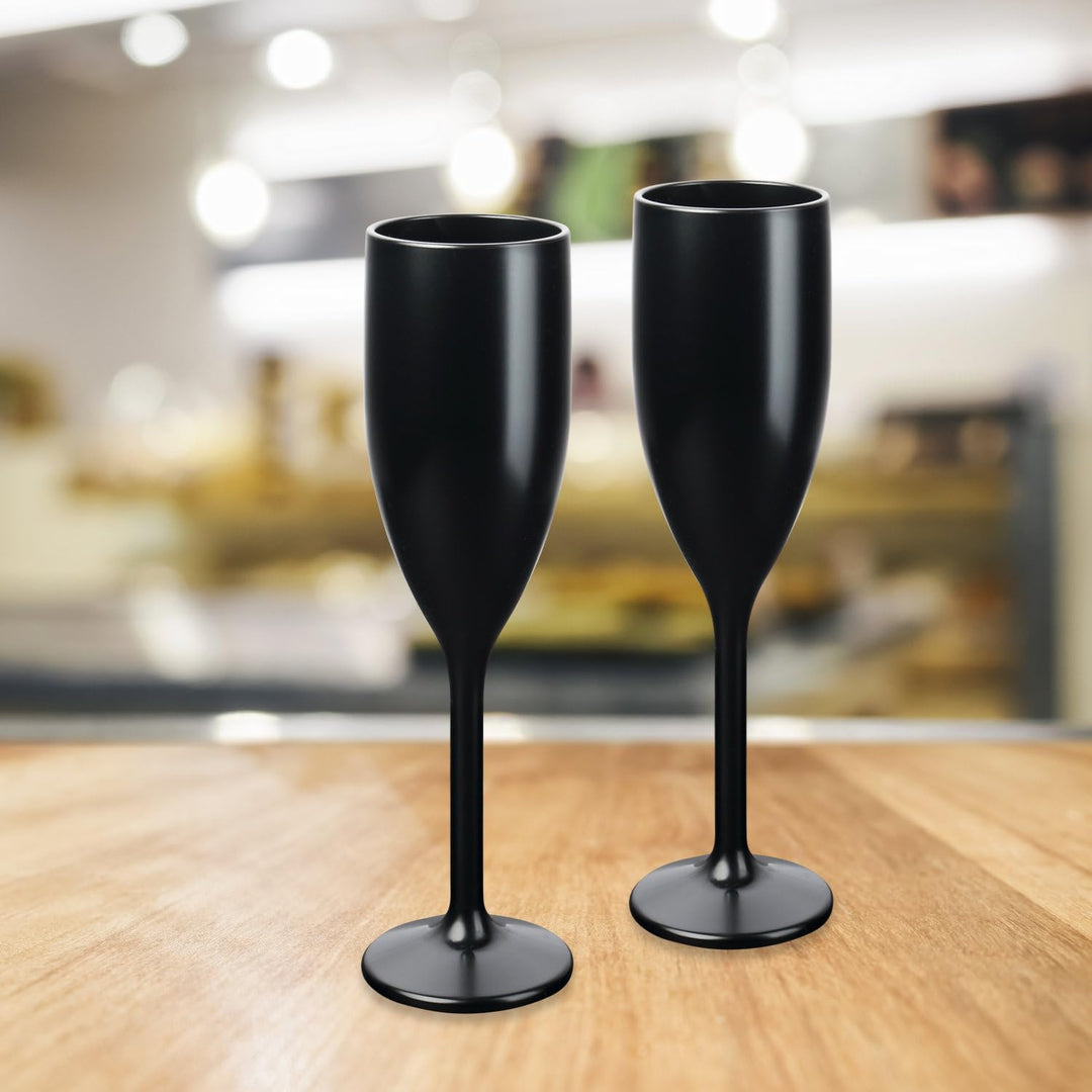 Schramm® Mehrweg Sektgläser in schwarz wählbar 6, 12, 24 oder 48 Stück 150 ml Champagner Glas Sektfl