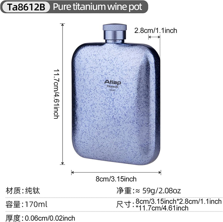 Titan-Flachmann, tragbar, auslaufsicher, Weintopf, Flagon, Trinkbecher mit Kappe für Outdoor, Campin