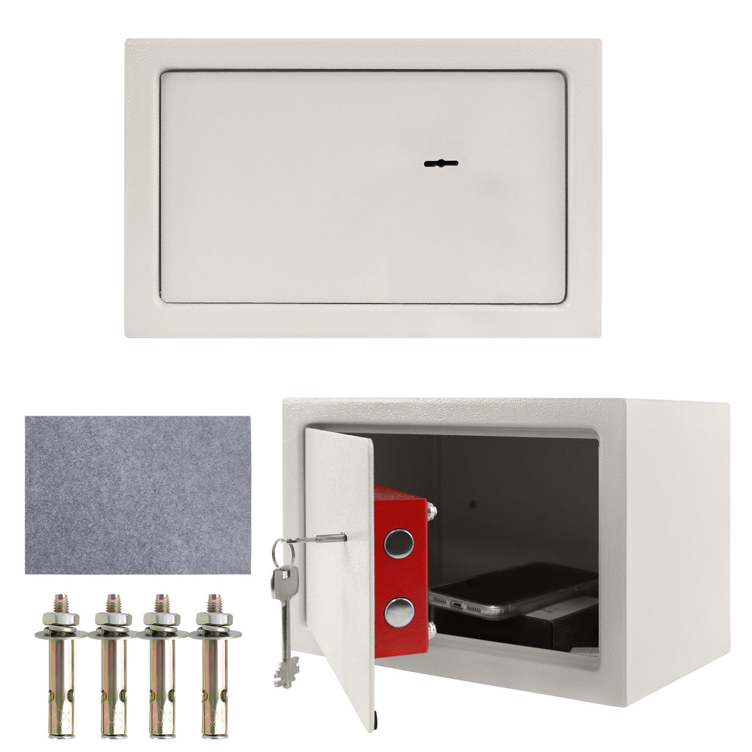 Tresor Möbeltresor Safe Geldschrank mit Doppelbartschloss, Wandsafe Boden-Wandtresor aus Stahl inkl.