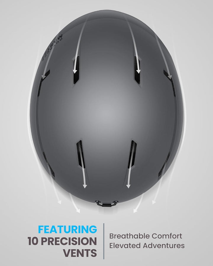 OutdoorMaster Skihelm-Set, Snowboard-Helm mit Brille für Erwachsene - 12 Belüftungsöffnungen - Skihe