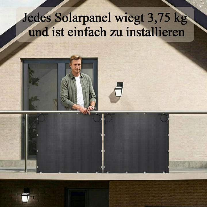 Solarpanel Flexibel, 460W Solarpanel Camping, 230W x2 Komplett Schwarze Solarmodul, Geeignet für Bal