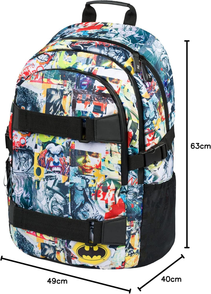 Baagl Schulrucksack für Jungen Mädchen Teenager - Skateboard Rucksack - Kinderrucksack mit Laptopfac